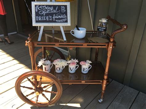 Coffee Bar At A Cafe Themed Bridal Shower Bridal Shower Theme Coffee