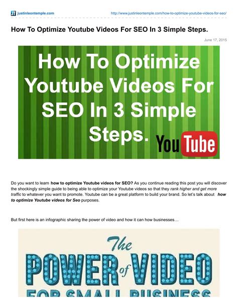 How To Optimize Youtube Videos For Seo By Justintemple Issuu