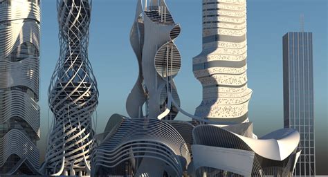 Futuristic Skyscraper Collection 6 Wirecase