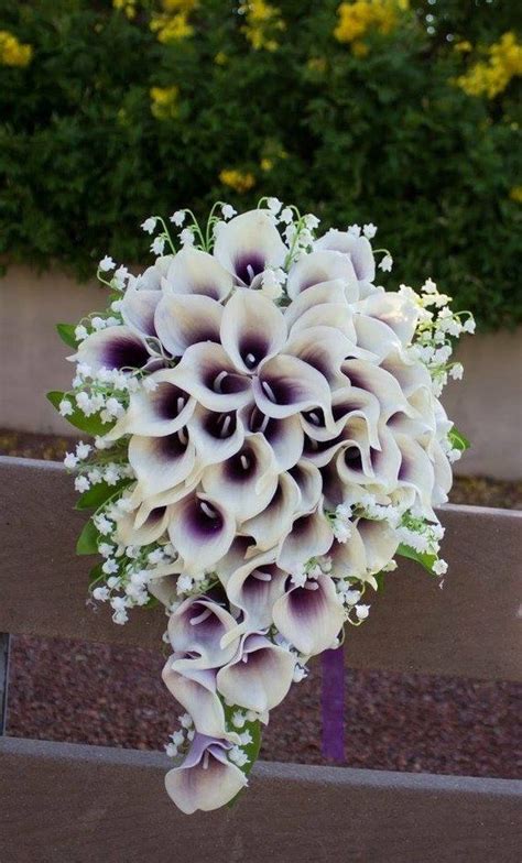 purple and picasso purple calla lilies cascading bouquet etsy flower bouquet wedding calla