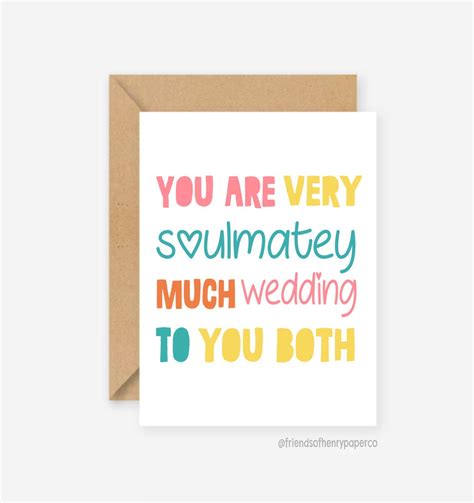 Funny Wedding Card Soulmates Card Wedding Card Funny Etsy