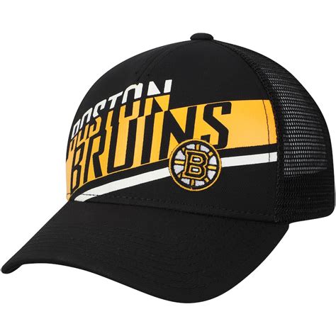 Mens Boston Bruins Adidas Black Laser Trucker Adjustable Snapback Hat