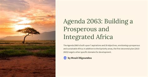 Agenda 2063 Building A Prosperous And Integrated Africa