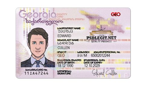 Georgia Id Card Psd Template Psdlegit