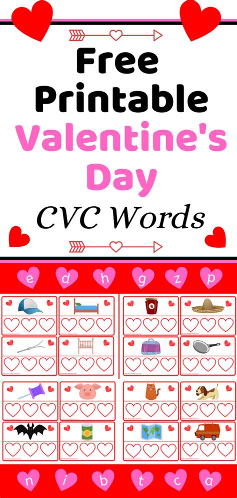 Free Printable Valentines Day Cvc Words Game Nurtured Neurons