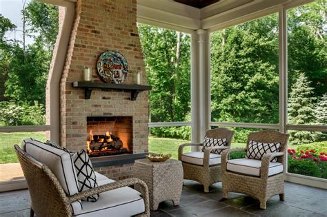 Instant screen house provides protection from the wind, sun and bugs set up or take down in less than a minute Brick House Screen Porch - Traditional - Sunroom - New ...