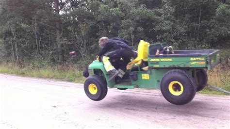 Carries two riders at once! john deere gator turf - YouTube