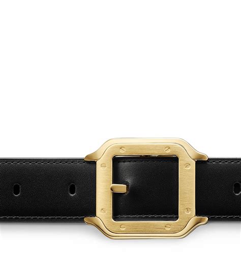 Womens Cartier Black Leather Reversible Santos De Cartier Belt Harrods Uk