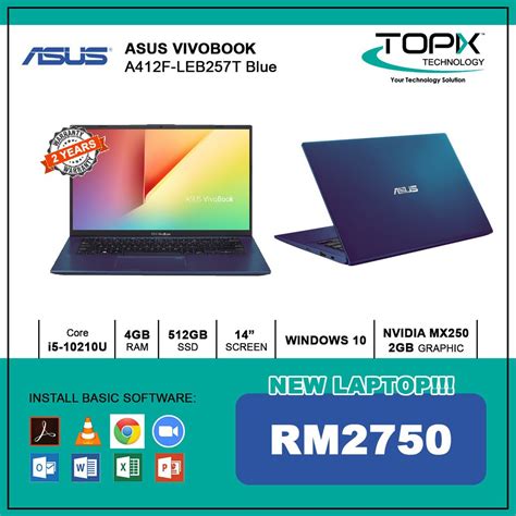 Sleek, handsome design attractive 1080p screen disliked: ASUS VIVOBOOK A412F-LEB257T BLUE | Shopee Malaysia
