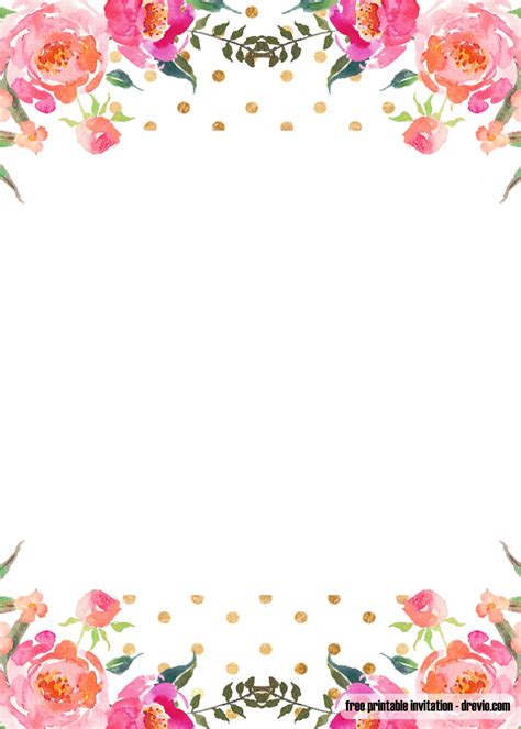 Perhaps preparing a baby shower invitation card employing own expertise will especially provide a way by follow you can include your love and heartiest sentiments for your baby. FREE Pink Floral Invitation Templates | FREE Printable ...