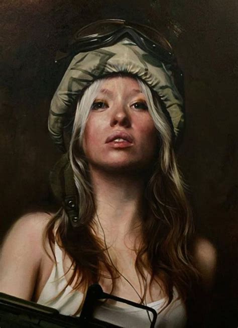 Artist Mitch Griffiths Oil On Canvas Figurative Art Female Head