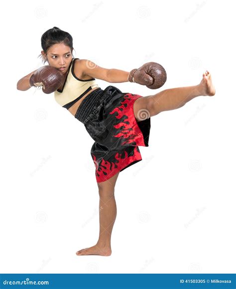 Female Muay Thai Fighter Stock Image Image Of Coach 41503305