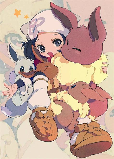 Eevee And Akari Pokemon And 2 More Drawn By Ntakehisa Danbooru