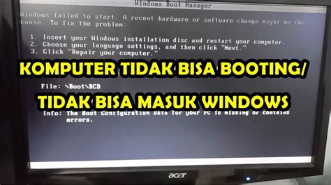 Cara Mengatasi Komputer Built Up Tidak Bisa Masuk Windows Atau Tidak