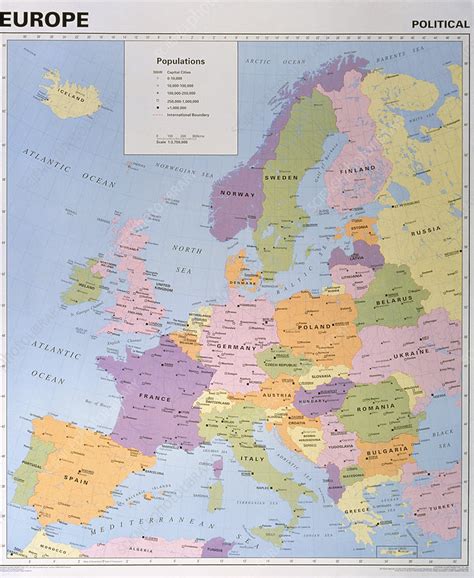 Political Map Of Europe Showing Its Countries Stock Image E0700306