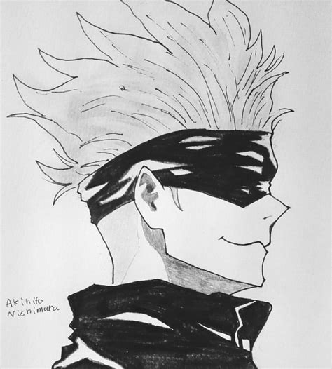 Gojo Satoru Jujutsu Kaisen 呪術廻戦 Pencil Drawings By Akihito Nishimura