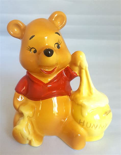 Winnie The Pooh With Hunny Pot Ceramic Figurine Walt Disney Etsy