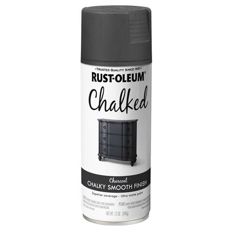 Rust Oleum 12 Oz Chalked Charcoal Ultra Matte Spray Paint 342475 The