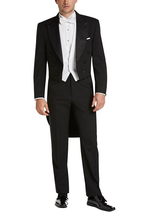 Mens Black Satin Peak Lapel Full Dress Tail Coat Tuxedo Jacket 99tux