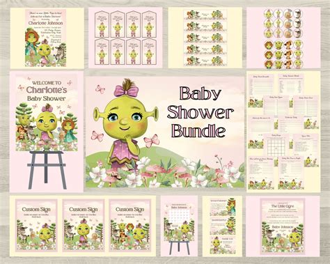 Girls Shrek Baby Shower Bundle Girls Baby Shrek Shower Complete Bundle