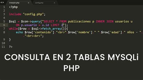 CONSULTA 2 TABLAS MYSQL CON INNER JOIN PHP YouTube