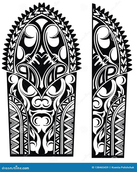 Maori Style Ornaments Tattoo Design Stock Vector Illustration Of