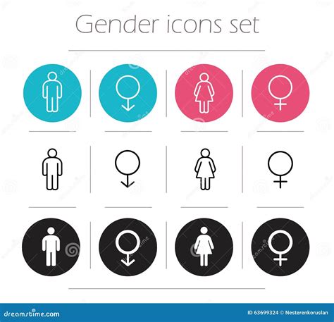 Gender Icons Set Stock Vector Illustration Of Enter 63699324