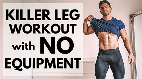 Home Leg Workout With No Equipment Get Ripped At Home Youtube