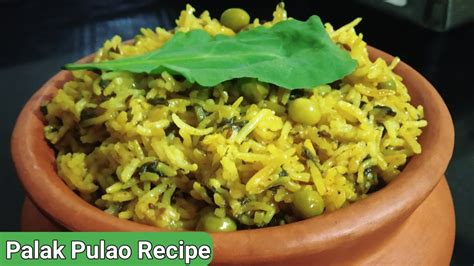 Spinach Recipe How To Make Palak Pulao Palak Pulao Recipe Lunch