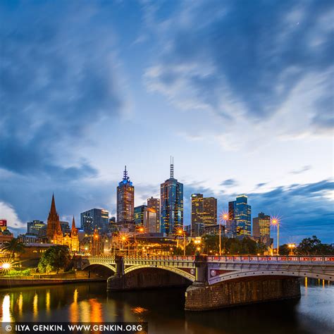 Melbourne Princes Bridge And Flinders Street Station At Dawn Photos