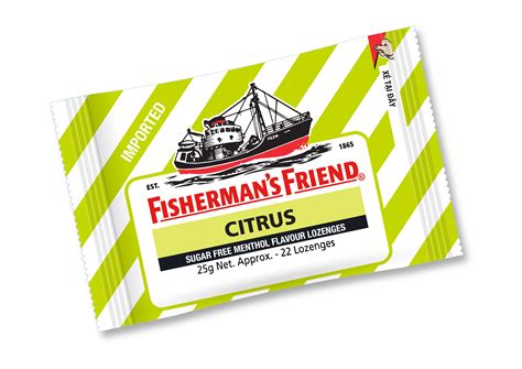 Kẹo Cay Con Tàu Fishermans Friend Citrus Vị Cam Chanh Gói 25g