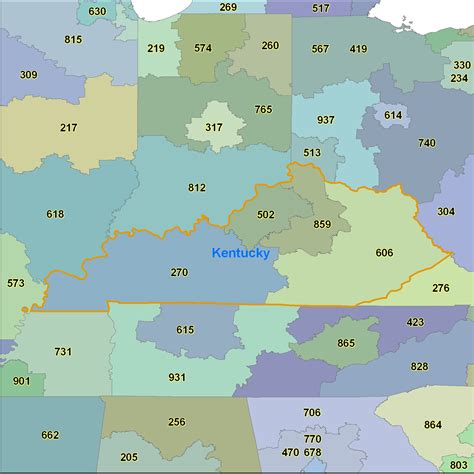 Kentucky Area Code Map Time Zones Map World