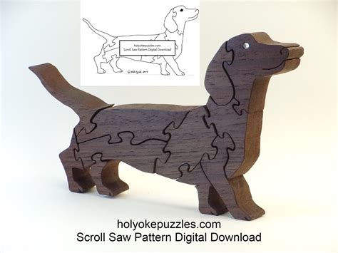 Dachshund Puzzle Pattern Pdf Png Svg Digital Download Etsy Scroll