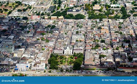 Aerial View Of French Quarter New Orleans Louisiana Stock Image