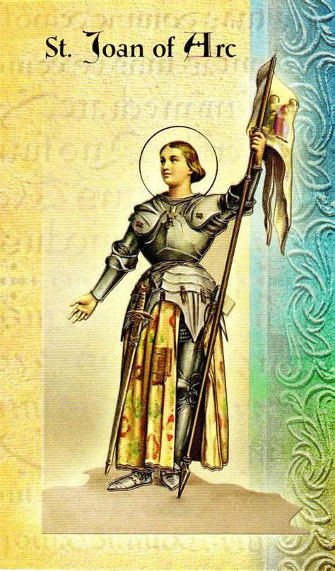 Prayer Card And Biography St Joan Of Arc Cardinal Newman Faith