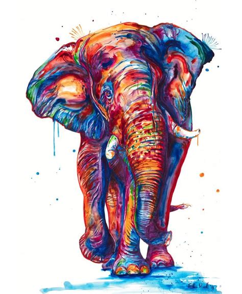 Elephant Watercolor Painting Art Print Of Original Watercolor Painting