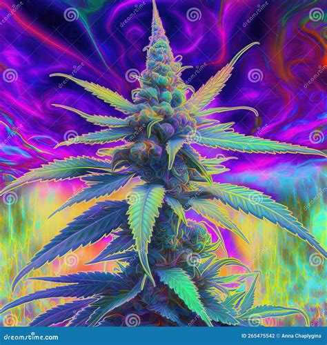 Psychedelic Cannabis Leaf Generative Ai Not Based On Any Actual Scene