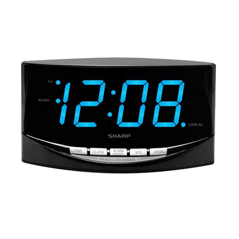 Sharp Digital Alarm Clock Jumbo 2” Bright Blue Led High Display High