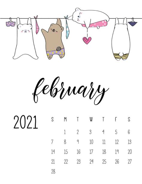 Free Printable February 2021 Calendar Aesthetic Lainey Love