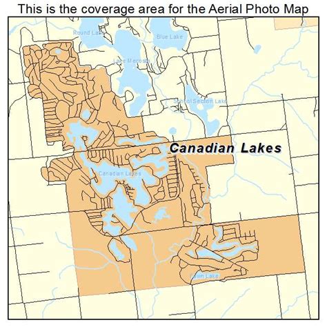 Aerial Photography Map Of Canadian Lakes Mi Michigan