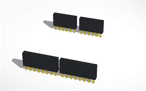 3d Design Arduino Uno Pin Headers Female Tinkercad