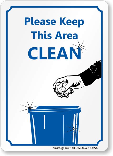Please Keep This Area Clean Printable Sign