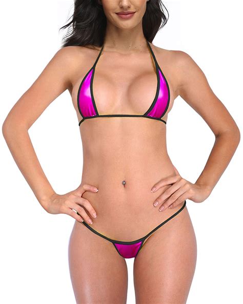 Metallic Bikini Fushcia Extreme Micro Bikini Sherrylo Swimwear