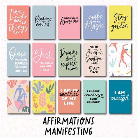 96 quote cards printable bundle vision board daily etsy quote cards affirmations positive