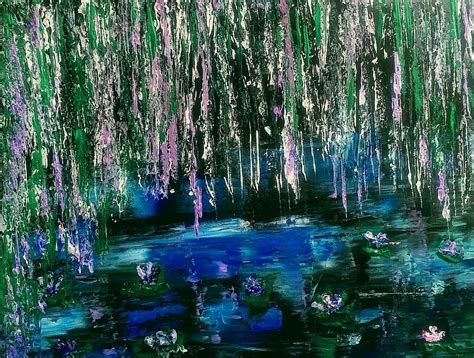 Wisteria Pond Painting By Lynne Mcqueen Fine Art America