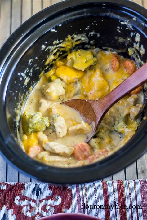 Crock Pot Cheesy Chicken Vegetables Flour On My Face Recipe Slow