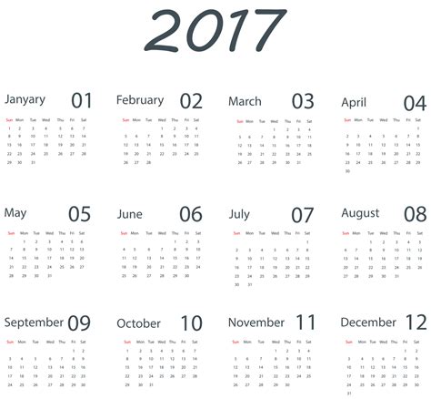 2017 Calendar Png Transparent Images Png All