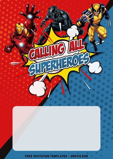 8 Comic Avengers Superhero Birthday Invitation Templates Download