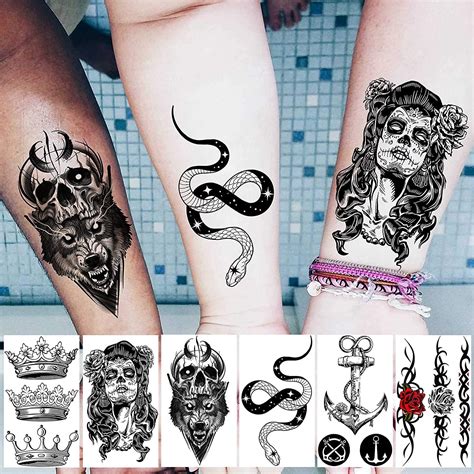 Vantaty 22 Sheets Sexy Rose Flower Temporary Tattoos For Women Arm Girls Forearm Wateproof