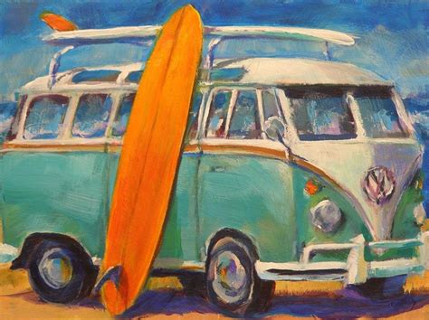 Vw Bus By Brian Cameron Vw Art Painting Surf Painting